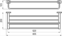 Ravak Chrome police na ručníky, s držákem, mosaz CR 330.00